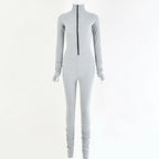 Turtleneck Gloved Sleeve Jumpsuits
